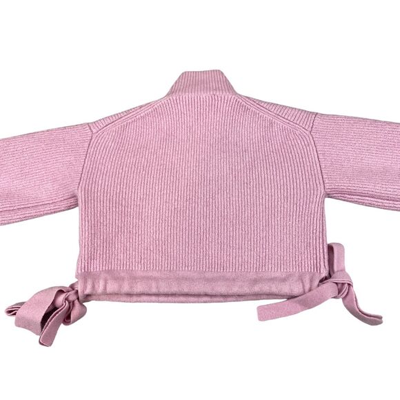 PAPER LONDON Wool Sweater Pink Women's Sz XS Cropped Mock Neck Pullover - Picture 9 of 11